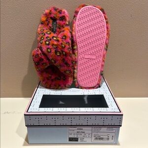 Ted Baker London Pink and Orange Patterned Slippers (Size 38/7.5)